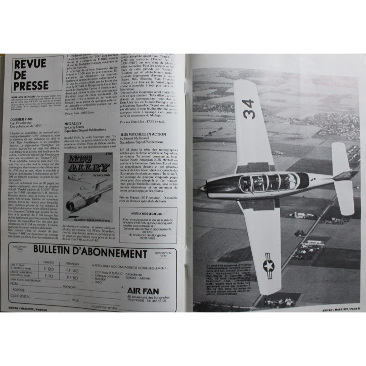 Livre Avions de combat - reliure de la revue Air fan - année 1979