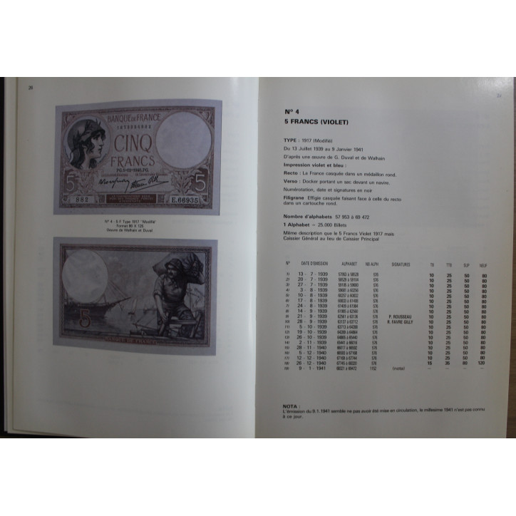 Livre Les Billets français du vingtième siècle de Claude Fayette