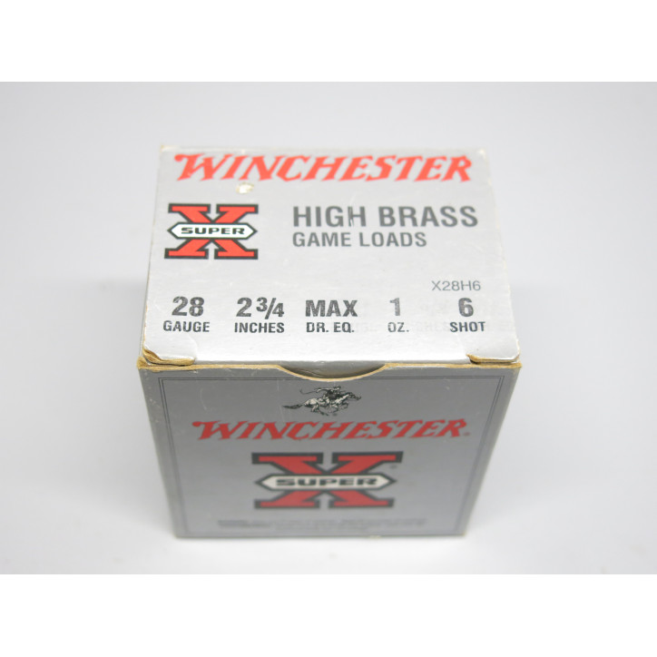 Boite de  cartouches Winchester cal 28  hight brass  2 3/4  6 shot  