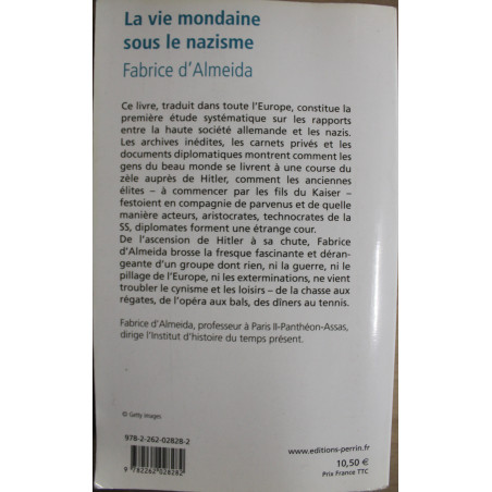 Livre La vie mondaine sous le nazisme de Fabrice d'Almeida