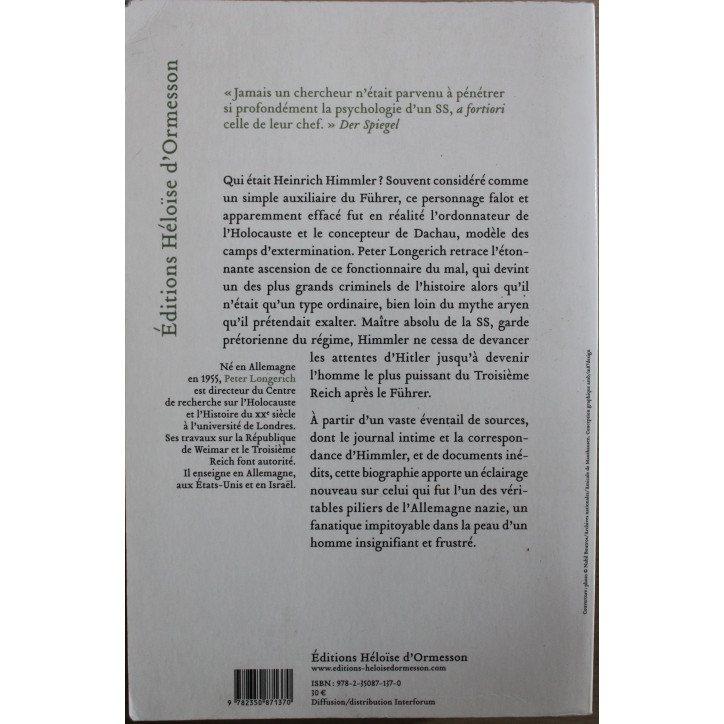 Livre Himmler : l'éclosion quotidienne d'un monstre ordinaire de P. Longerich