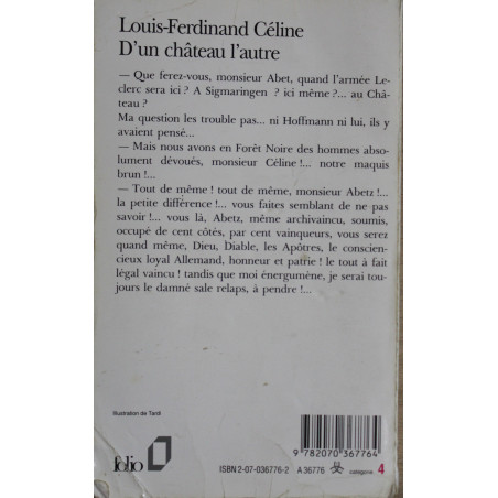 Roman D'un Chateau à l'autre de L-F Céline