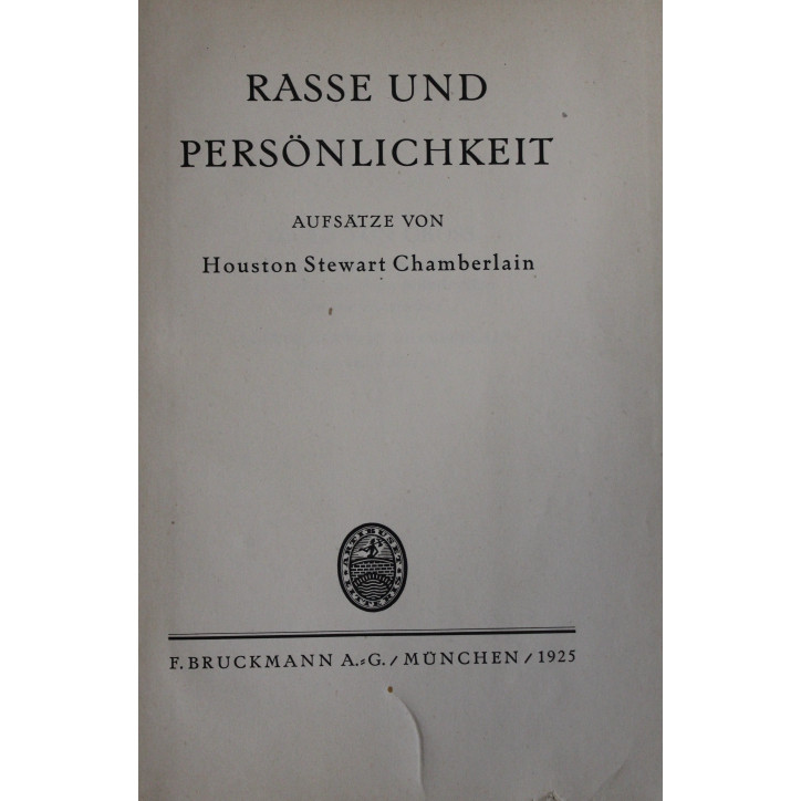 Livre Race et personnalité Houston Stewart Chamberlain 1925