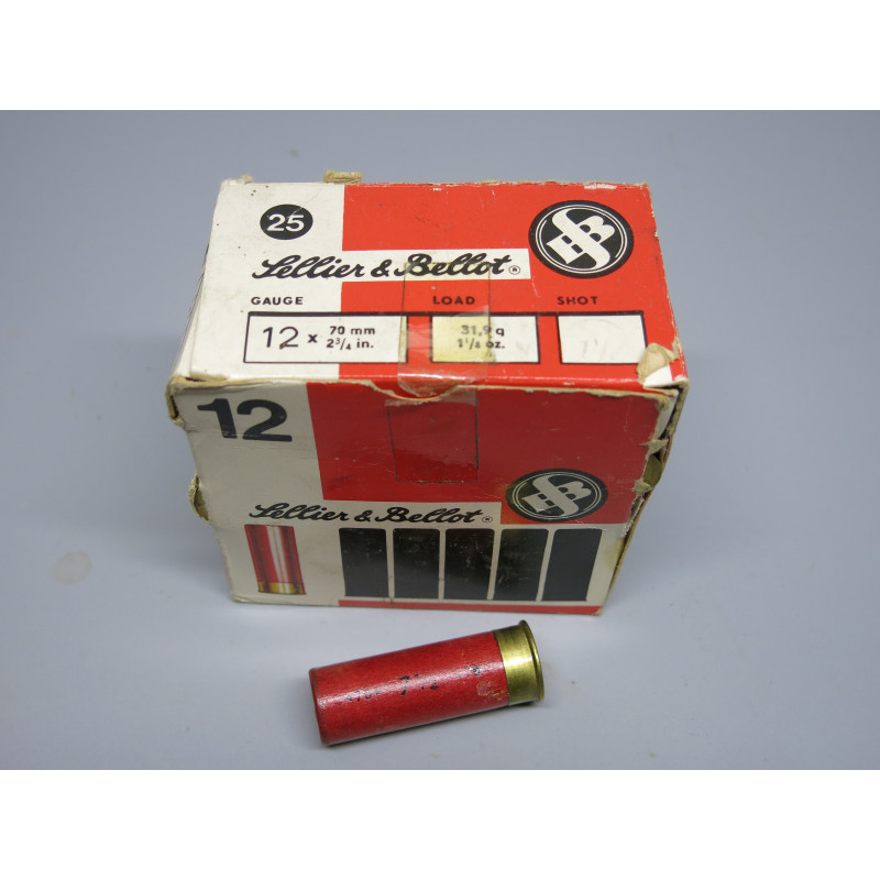 Boite de 25 cartouches calibre 12 / 70  2  3/4 Sellier Bellot  
