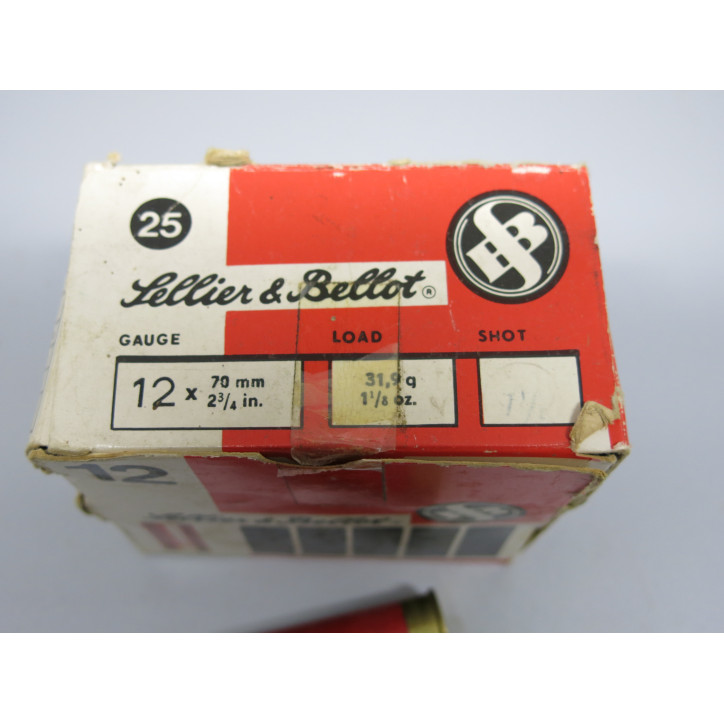 Boite de 25 cartouches calibre 12 / 70  2  3/4 Sellier Bellot  