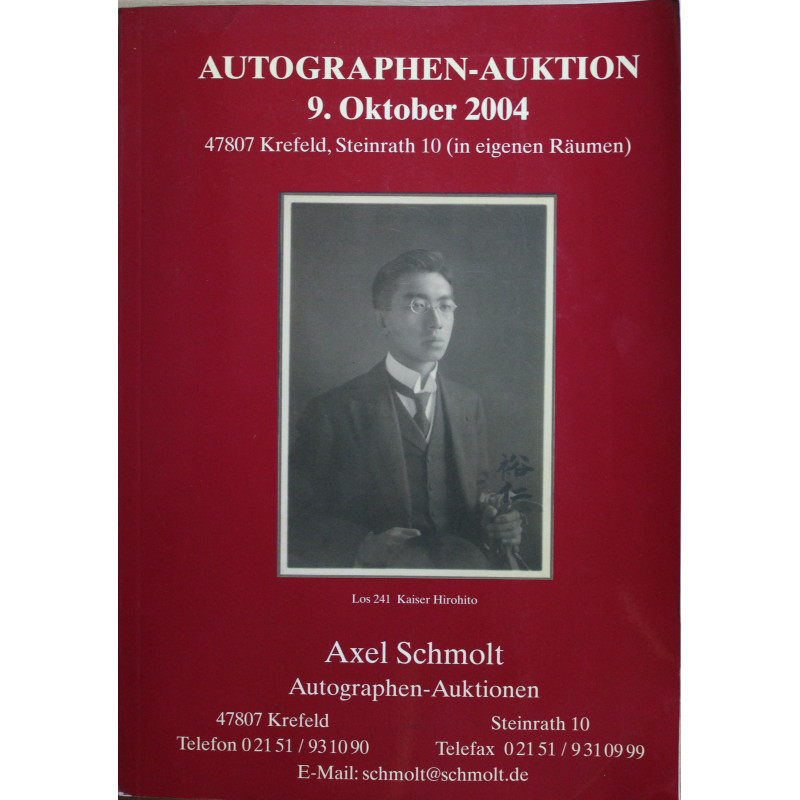 Livre Autographen-Auktion - Axel Schmolt