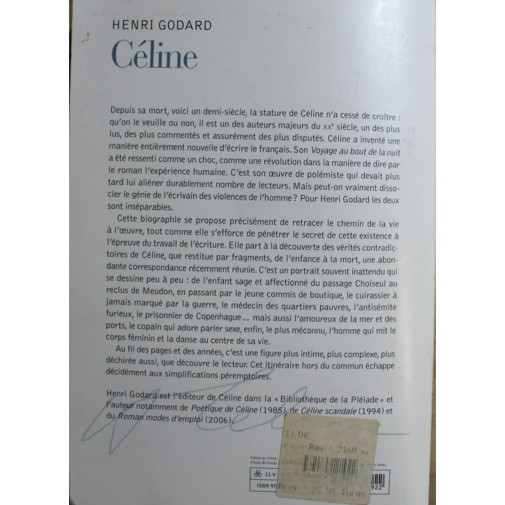 Livre Céline de Henri Godard