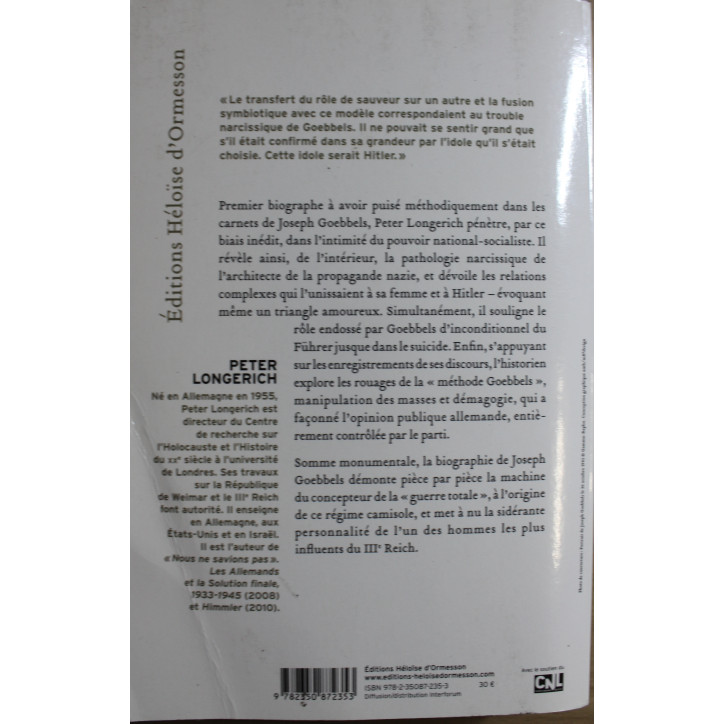 Livre Goebbels de Peter Longerich : La biographie définiitve