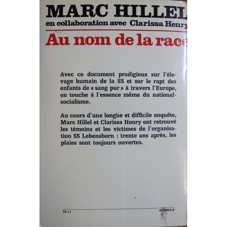 Livre au nom de la race de Marc Hilliel