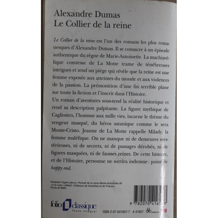 Roman Le collier de la Reine de Dumas