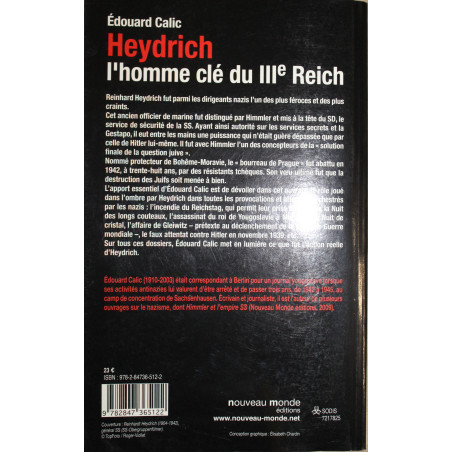 Livre Heydrich l'homme clé du IIIe reich