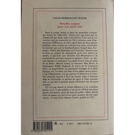 Livre Maudits soupirs pour une autre fois de L.-F Céline