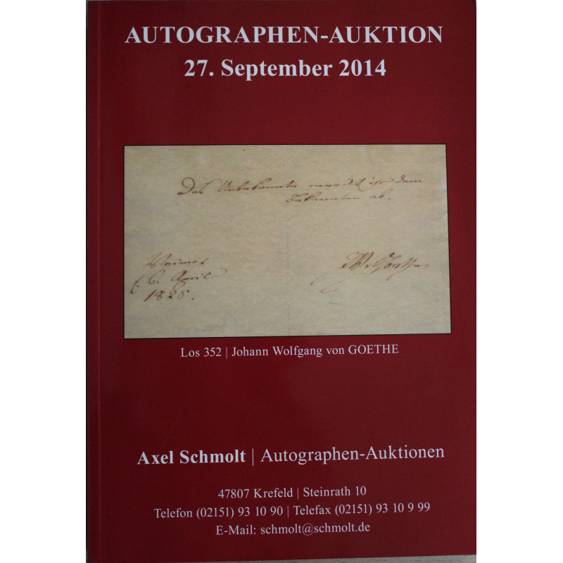 Album Autographen Auktionn 27 september 2014
