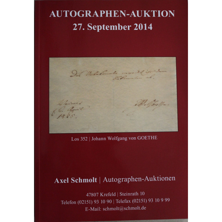 Album Autographen Auktionn 27 september 2014