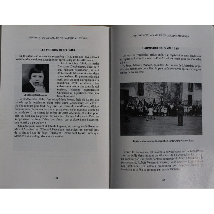 Livre 1939-1945 De la vallée de la Seine au Vexin de Guy et serge Paris