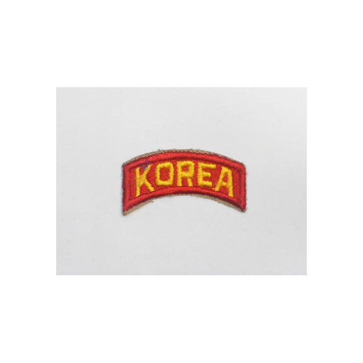 Tab tissu  KOREA     jaune sur fond rouge