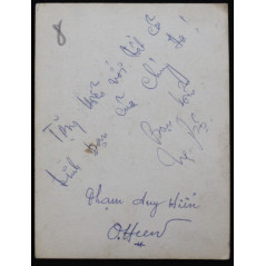 Photo portrait originale Universal Studio d'un soldat Danh Du To Quoc avec texte au verso