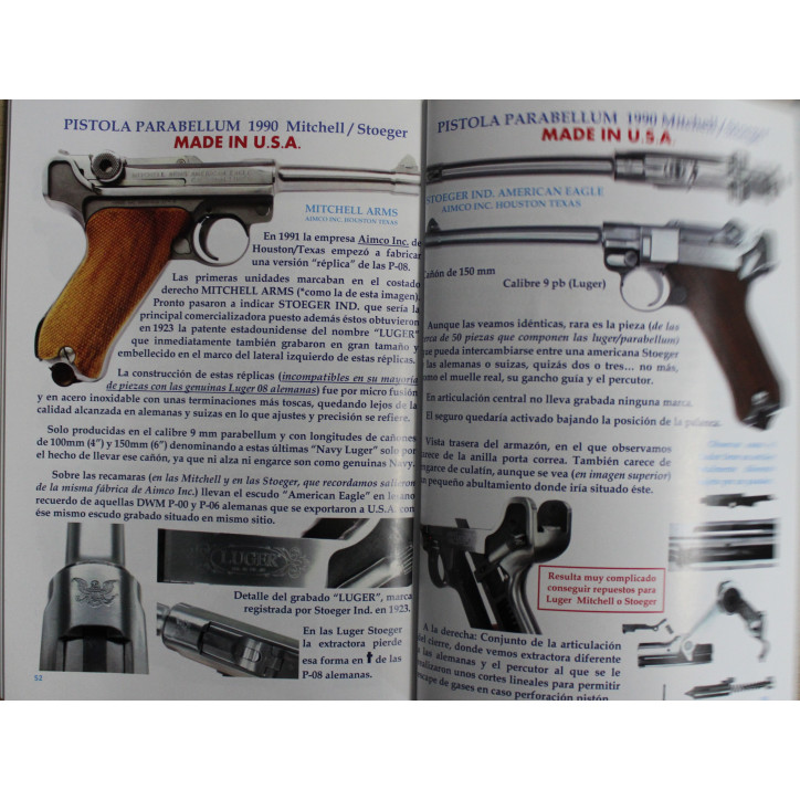 Livre Catalogo Pistolas Parabellum LUGER de A.A.Castellano
