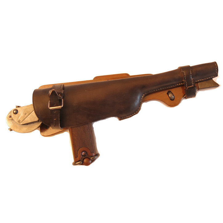 Crosse bois avec étui cuir pistolet Borchardt
