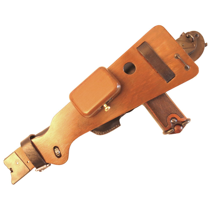 Crosse bois avec étui cuir pistolet Borchardt