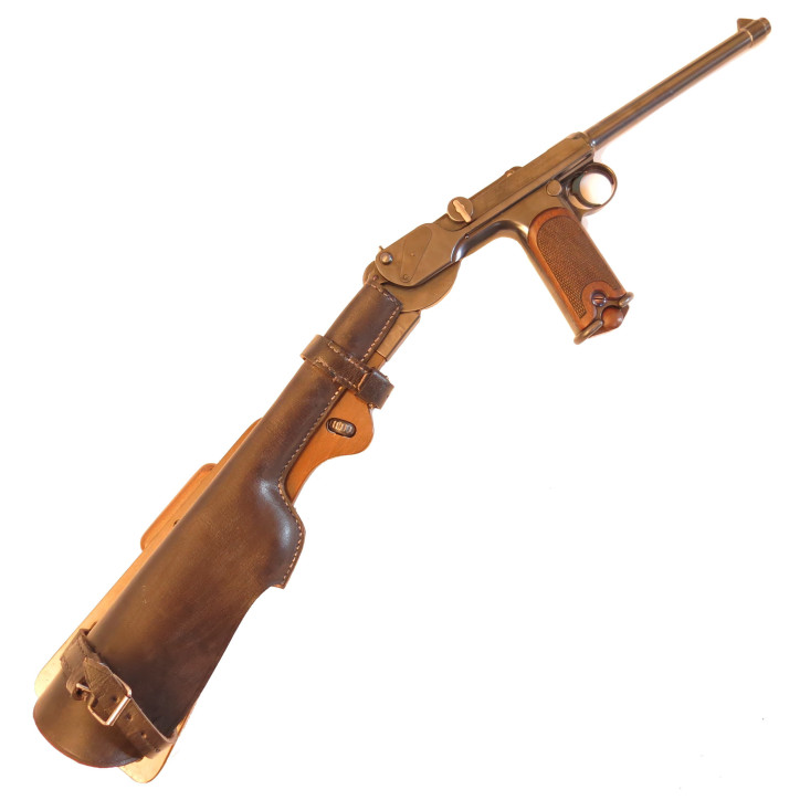 Crosse bois avec étui cuir pistolet Borchardt