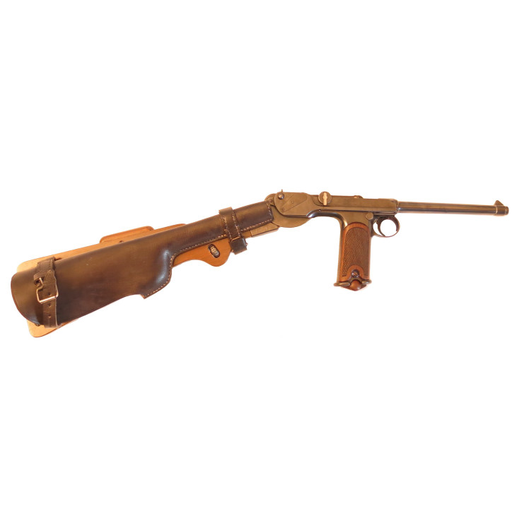 Crosse bois avec étui cuir pistolet Borchardt