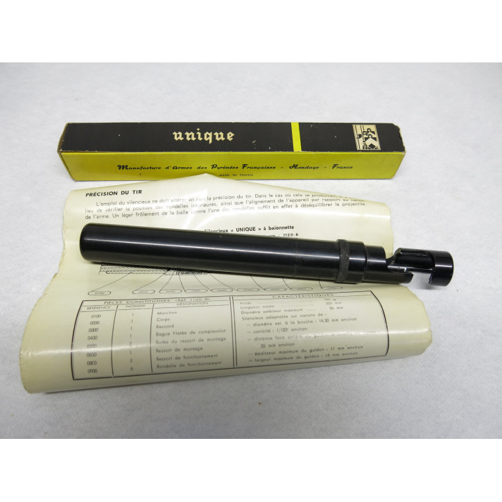 Silencieux avec boite calibre 22 LR Unique à baionnette Réf 243