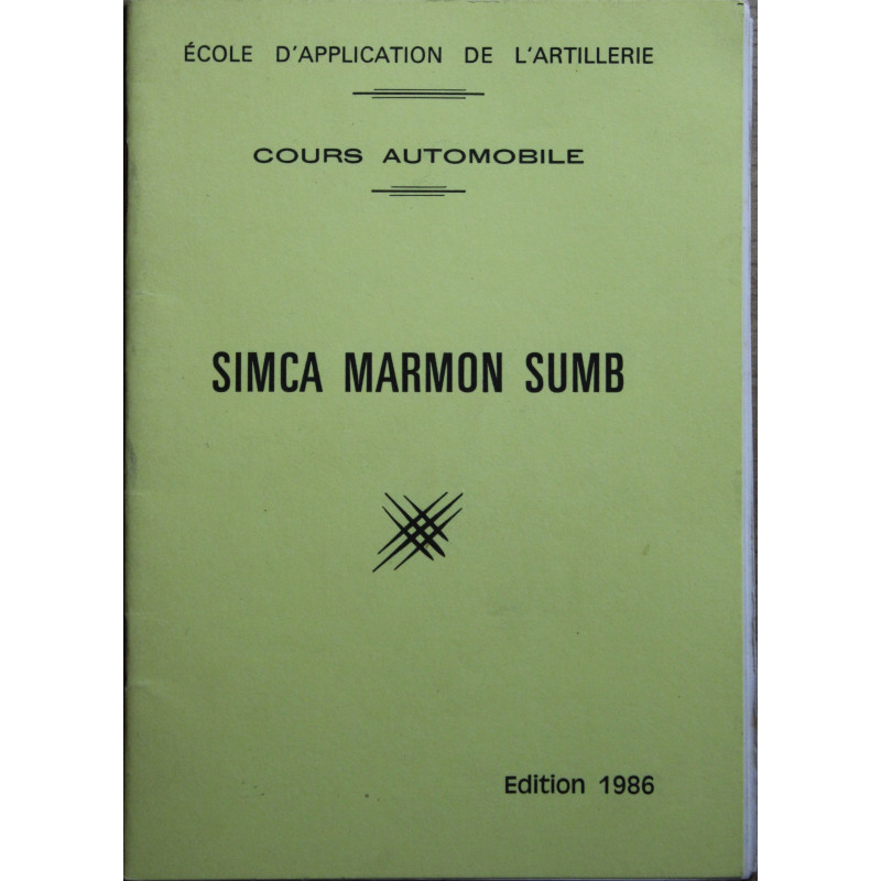 Manuel SIMCA MARMON SUMB édition 1986