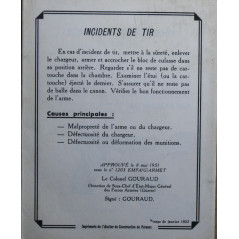 Guide technique sommaire du Pistolet automatique de 9 mm - Mle 1950