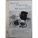 Notice technique de conduite et d'entretien de l'appareil d'épuration des eaux Mle 1957