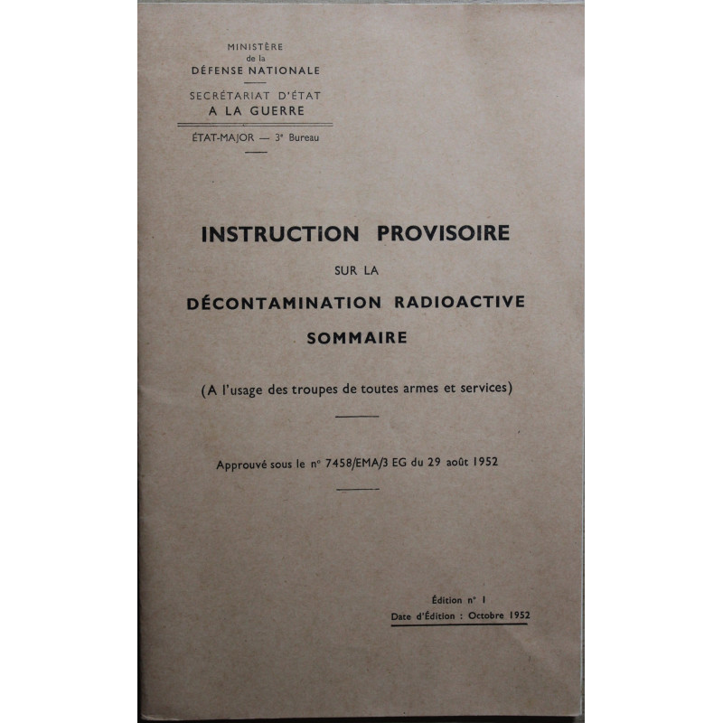 Livret Instruction provisoire sur la décontamination radioactive sommaire