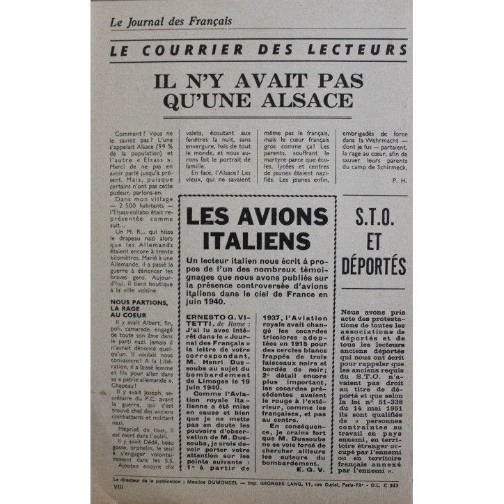 Supplément du Journal de la France Les années 40 No 185