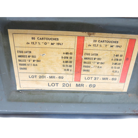 Belle boite a munitions calibre 12.7 1969 ref 477