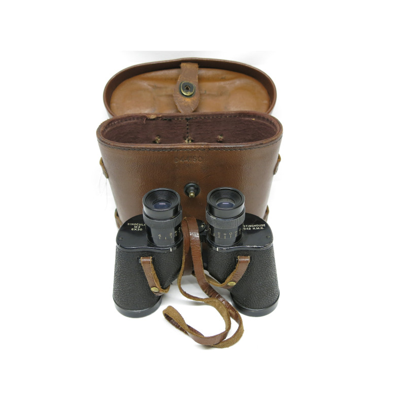 Paire de jumelles M3 US  6 x 30  Westinchouse 1942 avec etui cuir  ref 80  