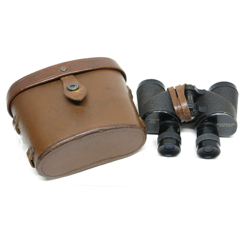 Paire de jumelles M3 US  6 x 30  Westinchouse 1942 avec etui cuir  ref 80  
