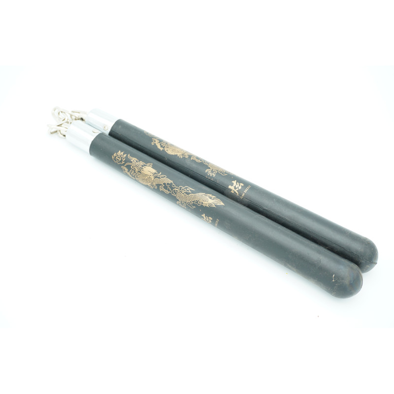 Nunchaku Poignées bois et Caoutchouc Japan Dragon
