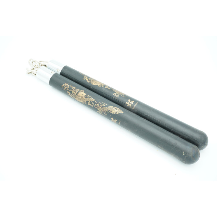 Nunchaku Poignées bois et Caoutchouc Japan Dragon