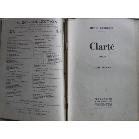 Clarté de Henri Barbusse Tome 1- Select-Collection