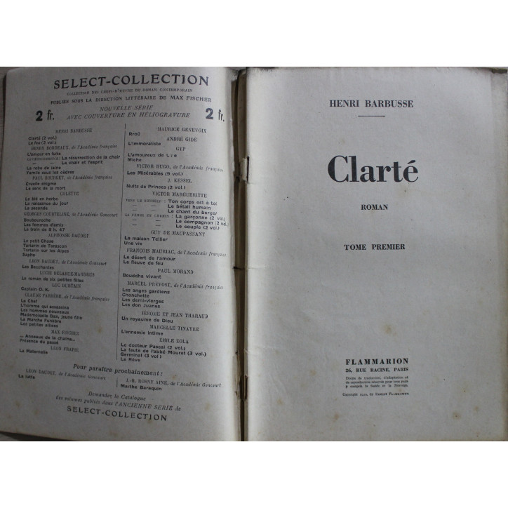 Clarté de Henri Barbusse Tome 1- Select-Collection
