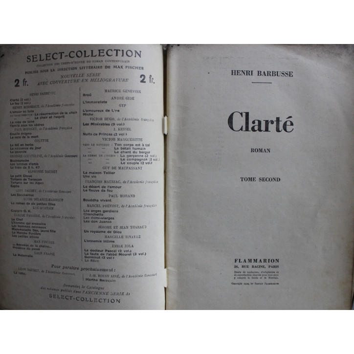 Clarté d'Henri Barbusse Tome 2 - Select-Collection