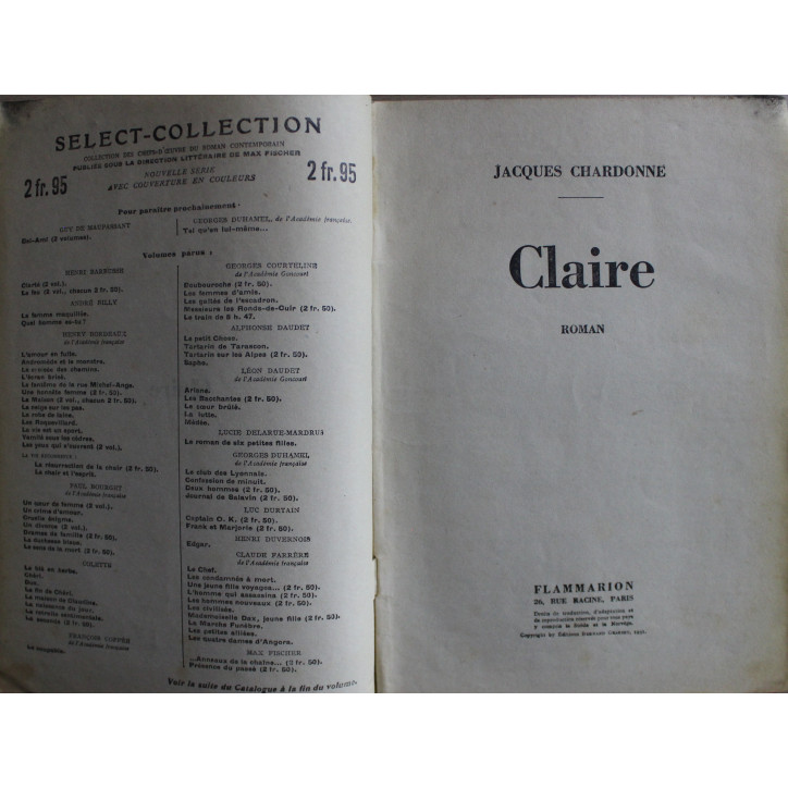 Claire de Jacques Chardonne - Select-Collection