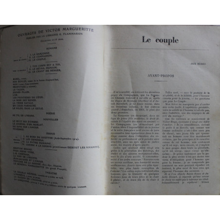 Le couple Tome 1 de Victor Margueritte - Select-Collection