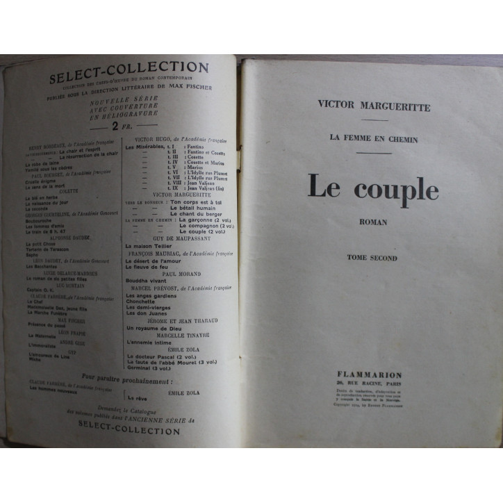 Le couple Tome 2 de Victor Margueritte - Select-Collection
