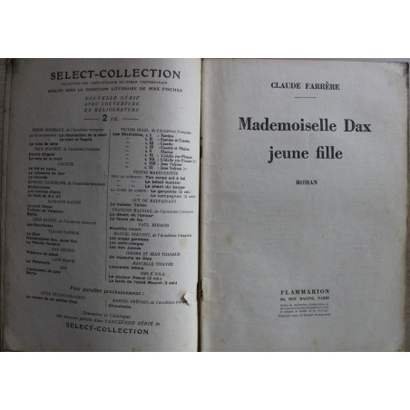 Mademoiselle Dax jeune fille de Claude Farrère - Select-Collection