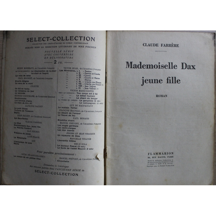 Mademoiselle Dax jeune fille de Claude Farrère - Select-Collection