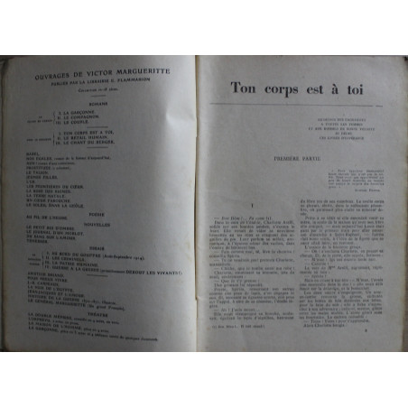 Ton corps est à toi de Victor Margueritte - Select-Collection