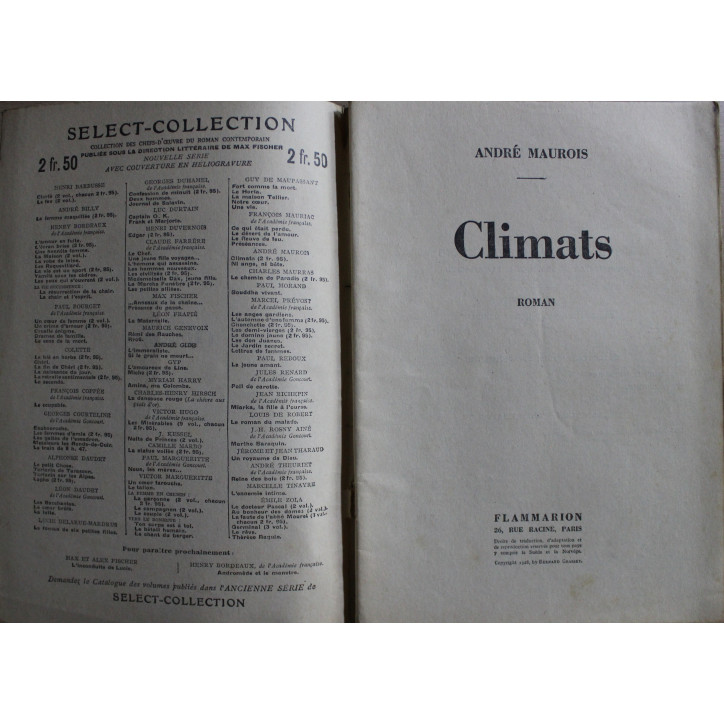 Climats de André Maurois - Select-Collection