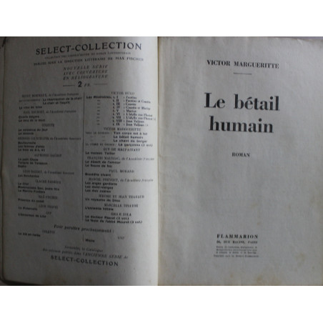 Le bétail humain de Victor Margueritte - Select-Collection