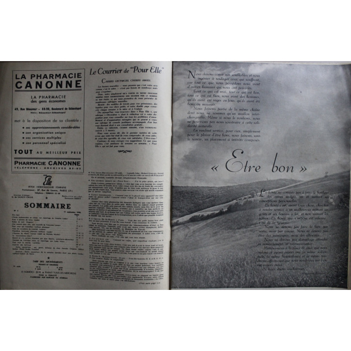Revue pour Elle de Septembre1940 No 5