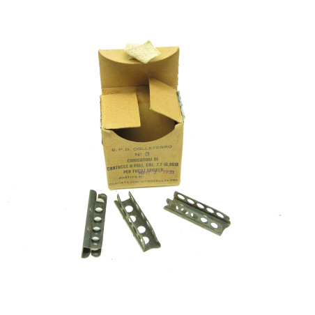 Boite de 3 clips fusil Enfield neuf en boite d'origine Italie 1969